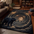 Woodland Bear area rug in a living room