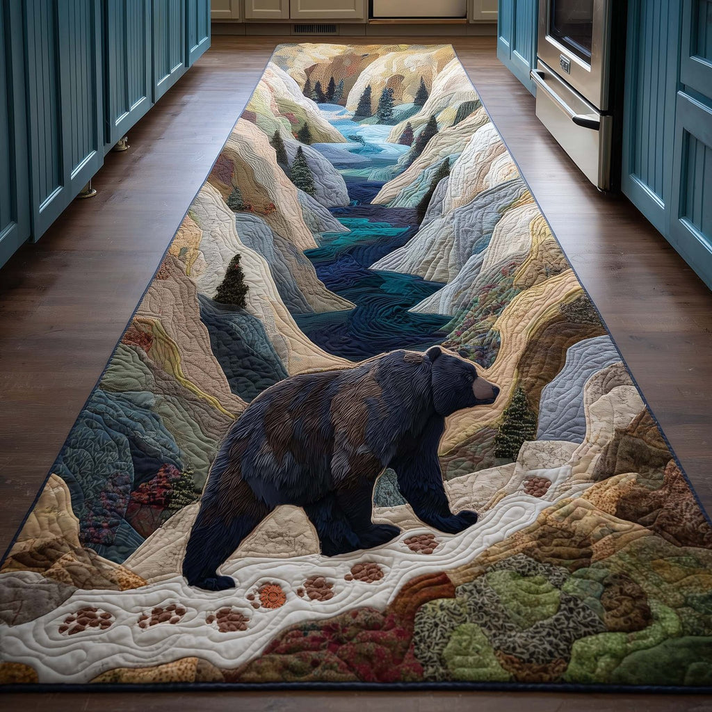 Woodland Bear Runner Rug - Cute Pet Design | Animal Printed Runner Rug