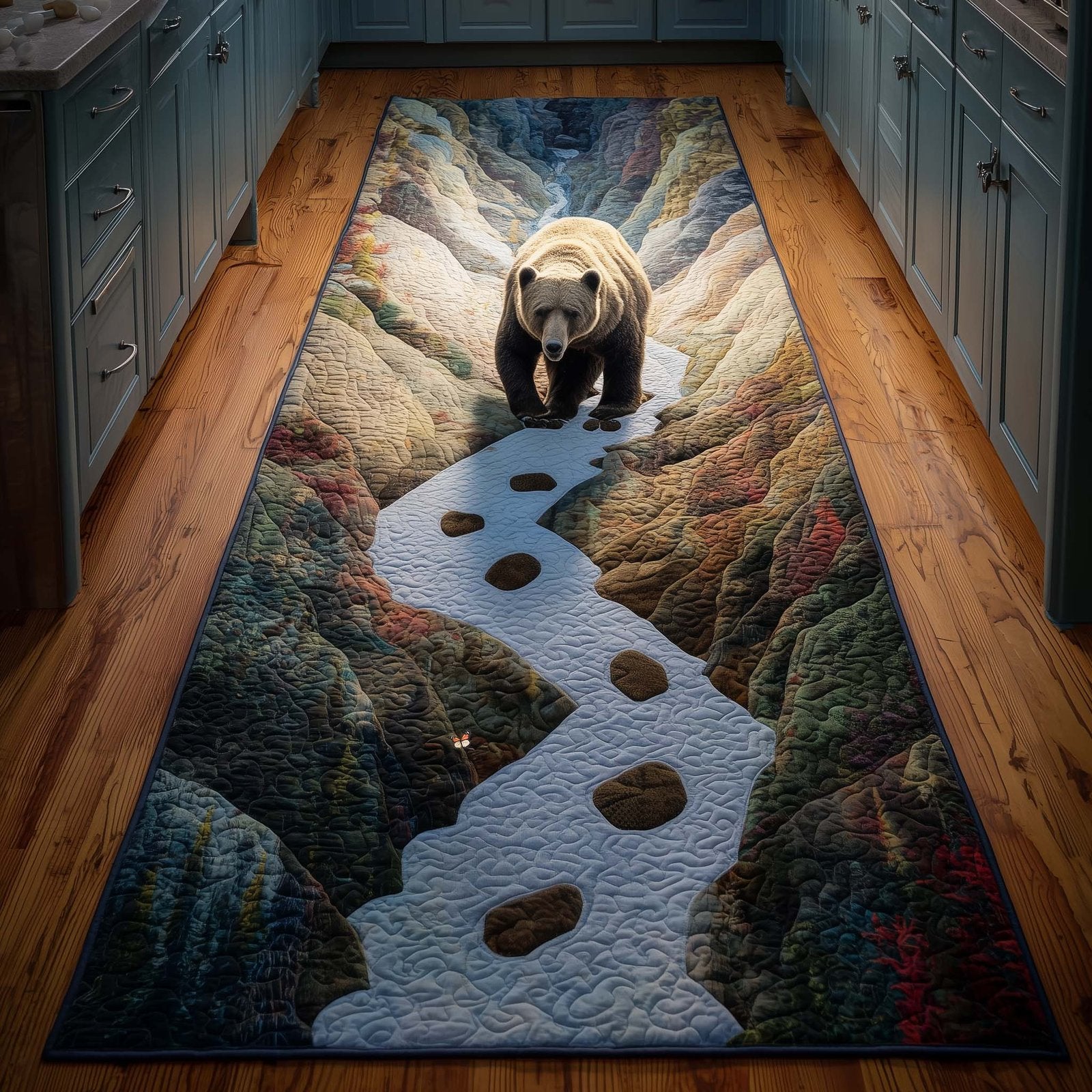Woodland Bear Runner Rug - Cute Pet Design | Animal Printed Runner Rug