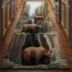 Woodland Bear Runner Rug - Cute Pet Design | Animal Printed Runner Rug