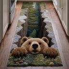 Woodland Bear Runner Rug - Cute Pet Design | Animal Printed Runner Rug