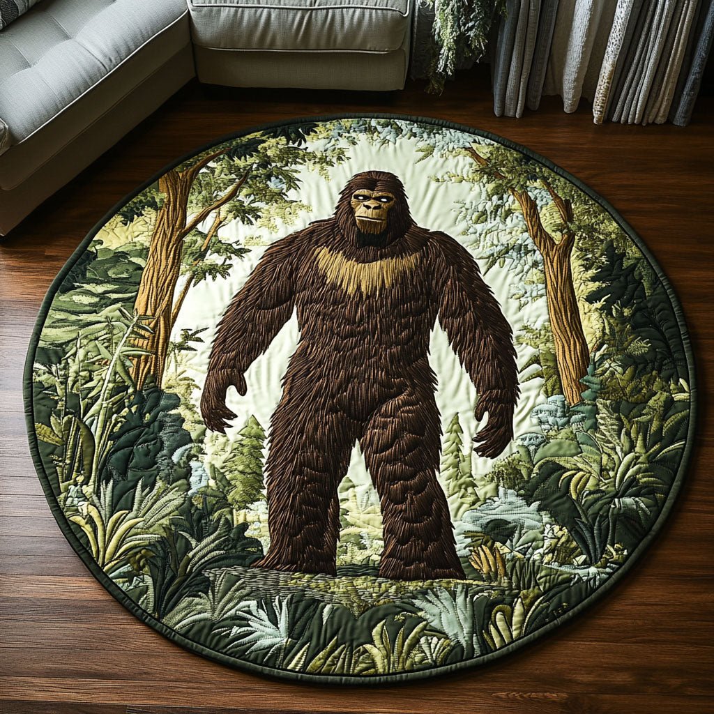 Woodland Explorer Round Mat Rug - washable non-slip printed rug