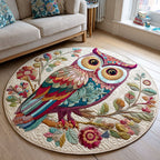 Woodland Gaze Round Mat Rug - washable non-slip printed rug