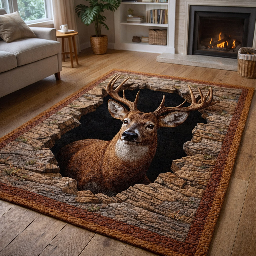 Woodland Grace area rug in a living room