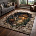 Woodland Grace area rug in a living room