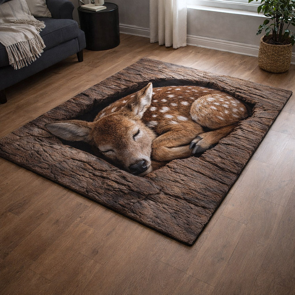 Woodland Grace area rug in a living room