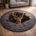 Woodland Grace (Design 4) Round Mat Rug - washable non-slip printed rug