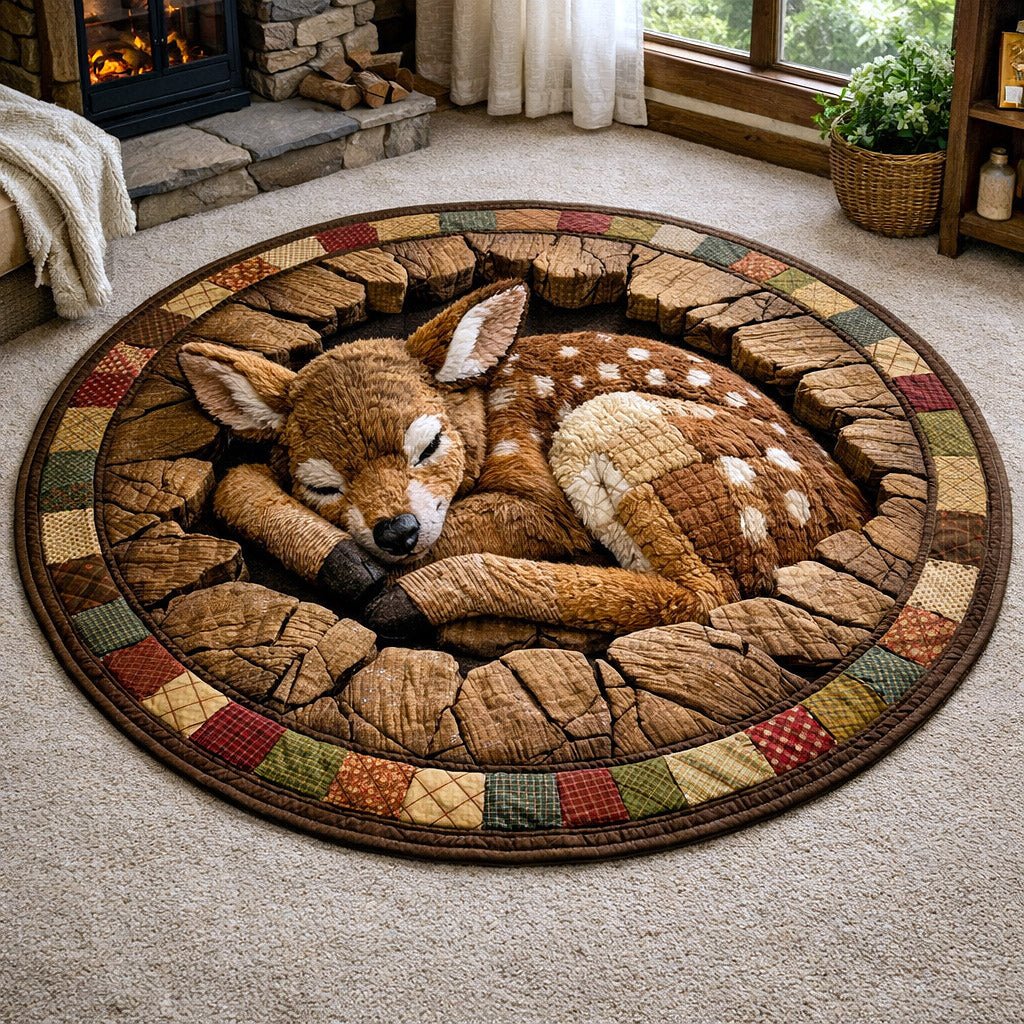 Woodland Grace Round Mat Rug - Nature Design | Serene Home Decor