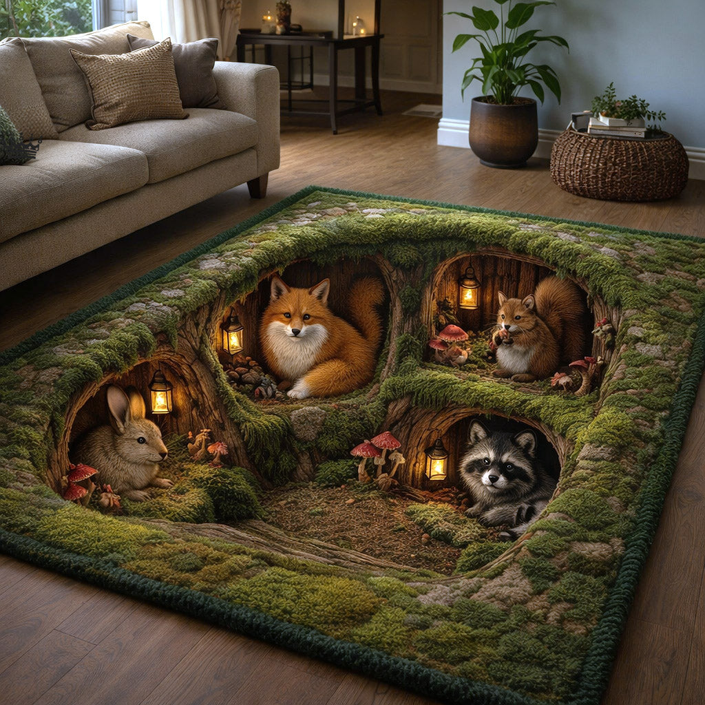 Woodland Haven area rug in a living room