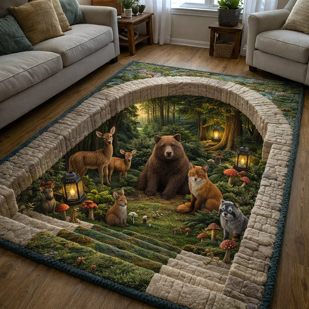 Woodland Haven area rug in a living room