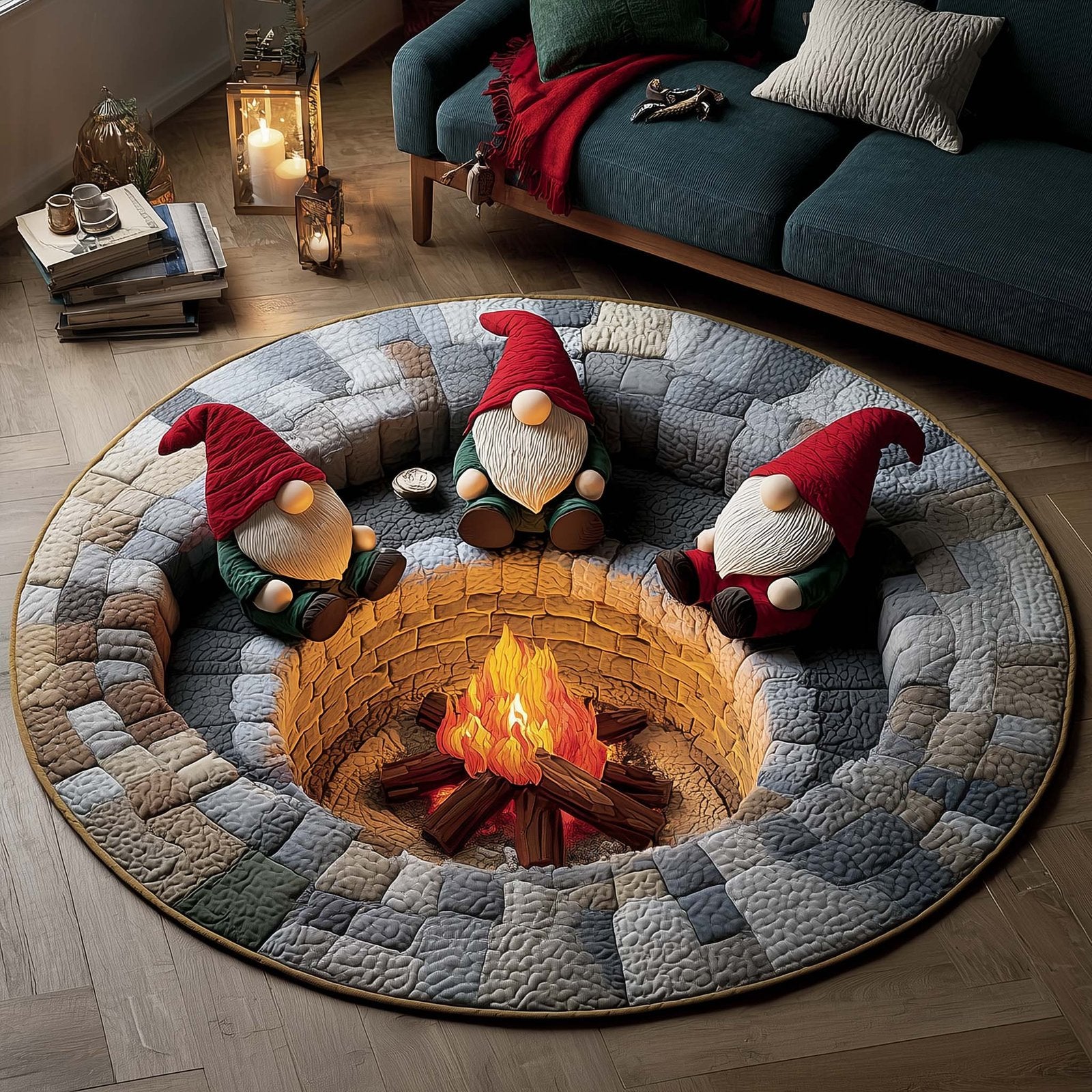 Woodland Journey Round Mat Rug - Nature Design | Serene Home Decor