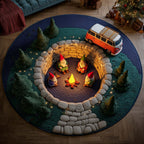 Woodland Journey Round Mat Rug - Nature Design | Serene Home Decor