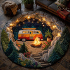 Woodland Journey Round Mat Rug - Nature Design | Serene Home Decor