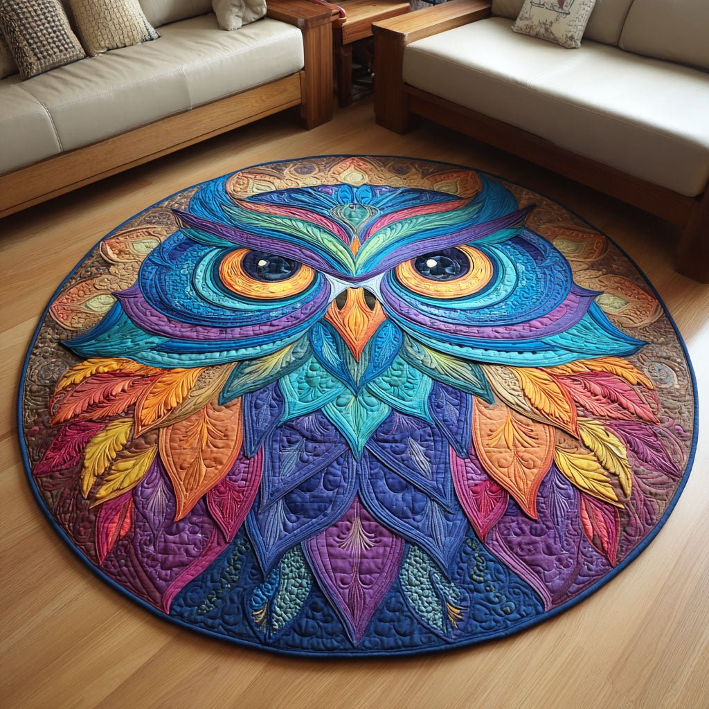 Woodland Keeper Round Mat Rug - washable non-slip printed rug