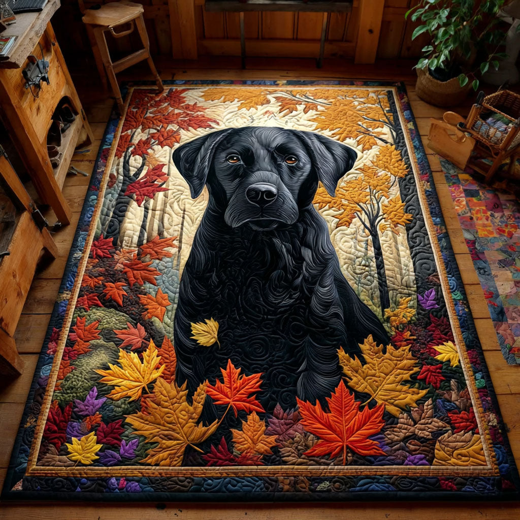 Woodland Lab area rug in a living room