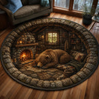 Woodland Lodge Round Mat Rug - Nature Design | Serene Home Decor
