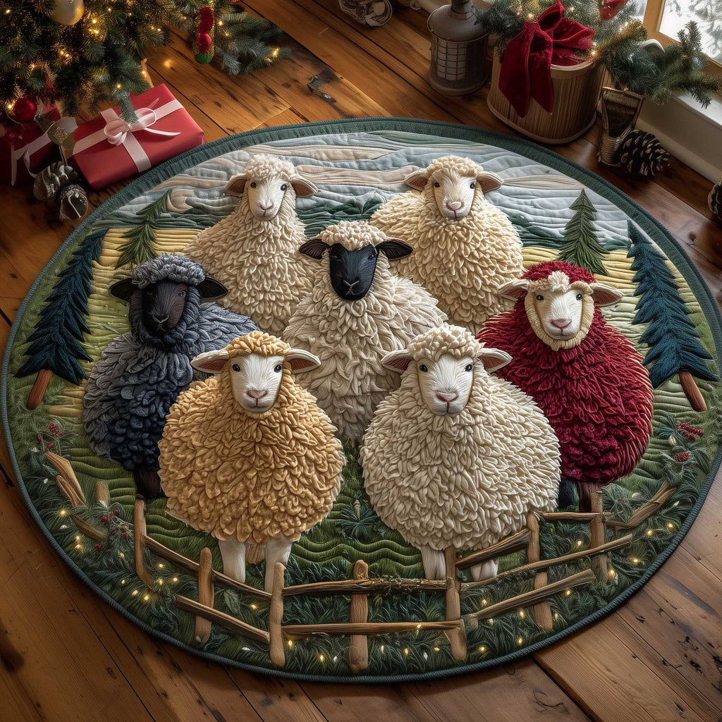 Woolly Meadow Round Mat Rug - Nature Design | Serene Home Decor