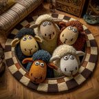 Woolly Meadow Round Mat Rug - Nature Design | Serene Home Decor