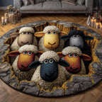 Woolly Meadow Round Mat Rug - Nature Design | Serene Home Decor