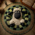Woolly Meadow Round Mat Rug - Nature Design | Serene Home Decor