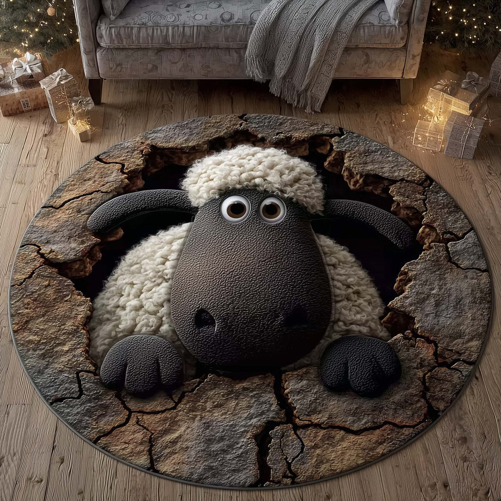 Woolly Meadow Round Mat Rug - Nature Design | Serene Home Decor