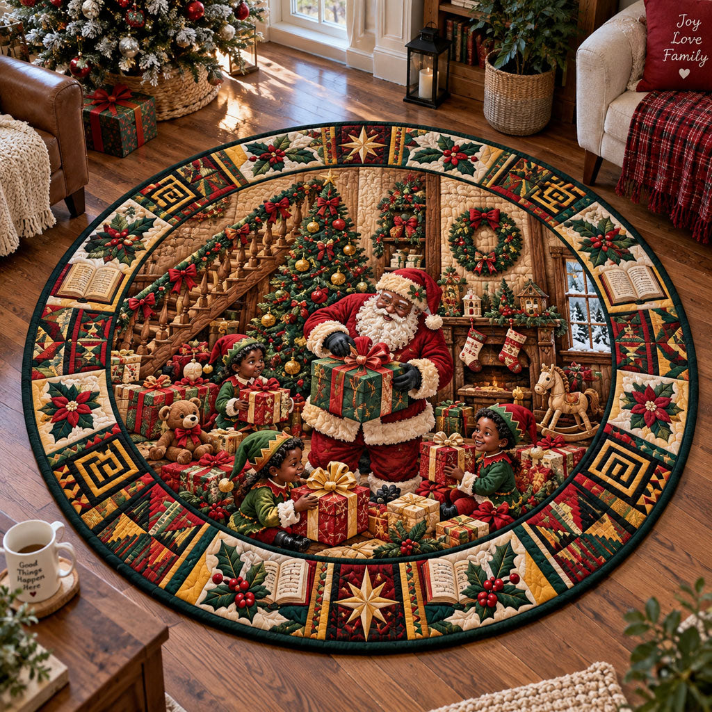 Workshop Wishes Round Mat Rug - Nature Design | Serene Home Decor - washable non-slip printed rug