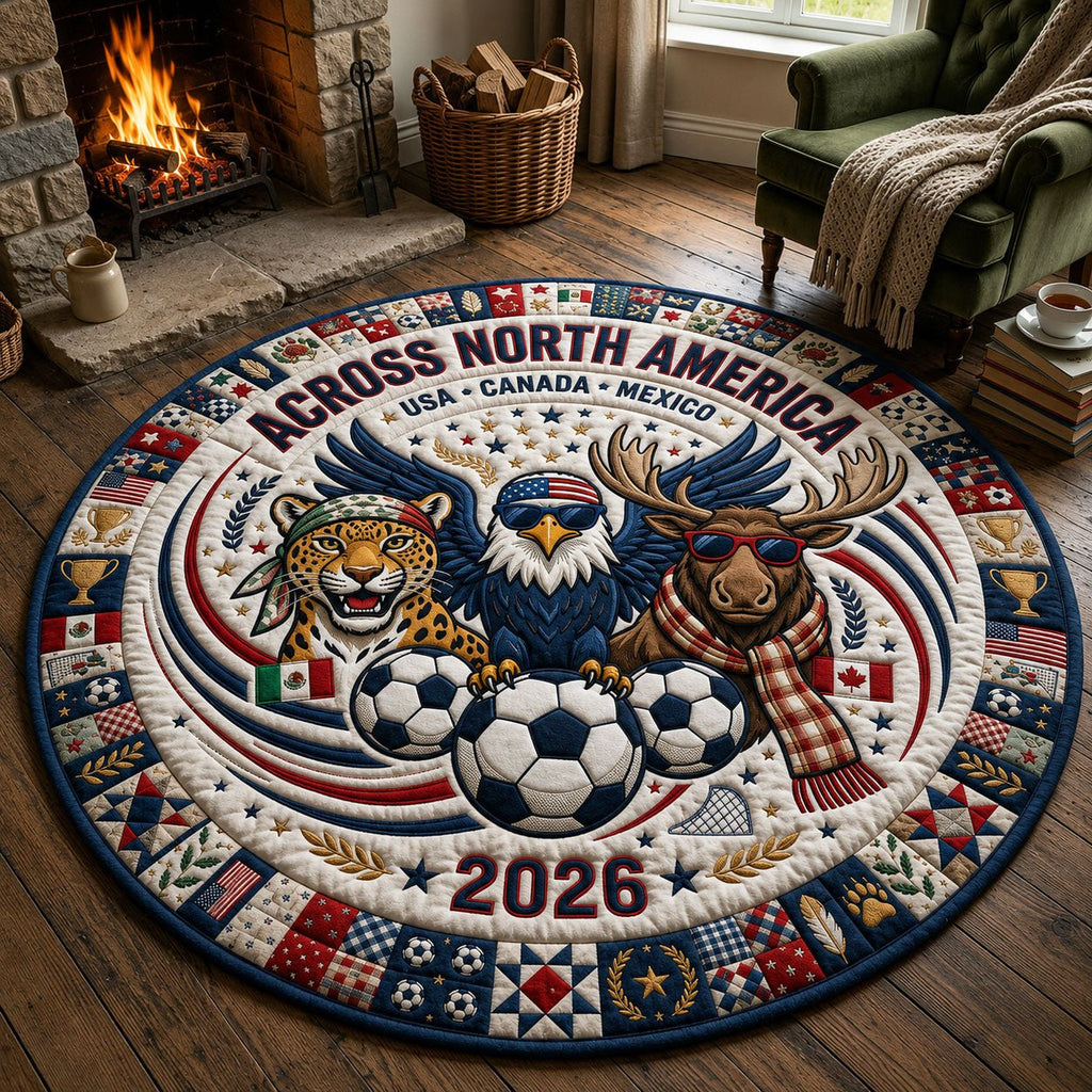 World Cup 2026 Mascots Round Mat Rug - Nature Design | Serene Home Decor