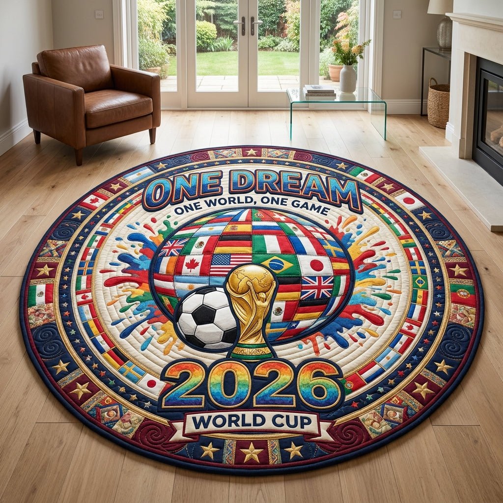 World Cup 2026 Round Mat Rug - Nature Design | Serene Home Decor
