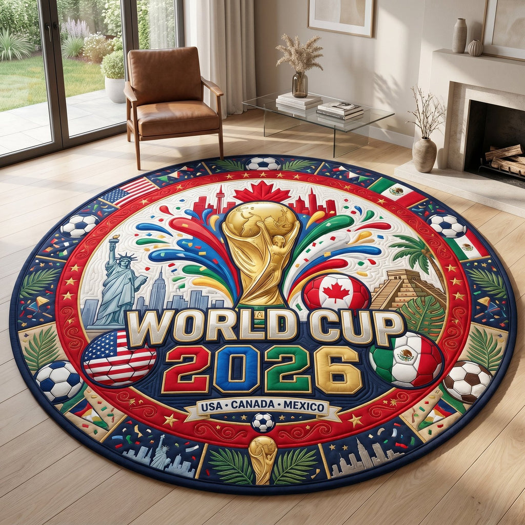 World Cup 2026 Round Mat Rug - Nature Design | Serene Home Decor