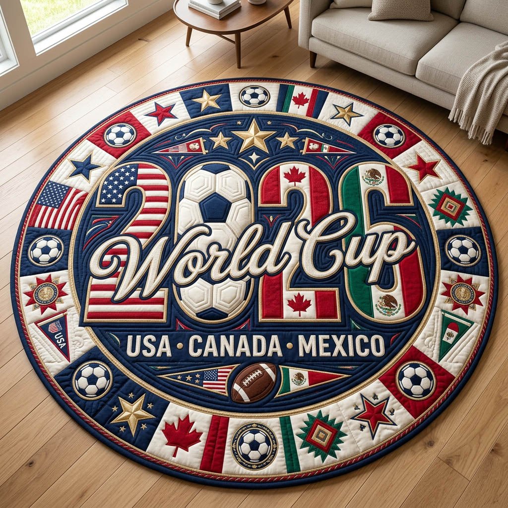 World Cup 2026 Round Mat Rug - Nature Design | Serene Home Decor