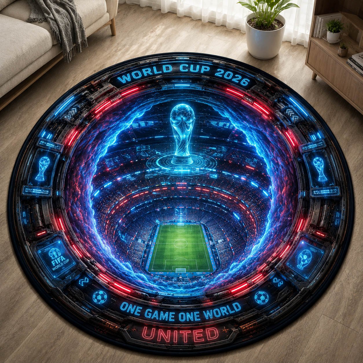 World Cup Round Mat Rug - Nature Design | Serene Home Decor
