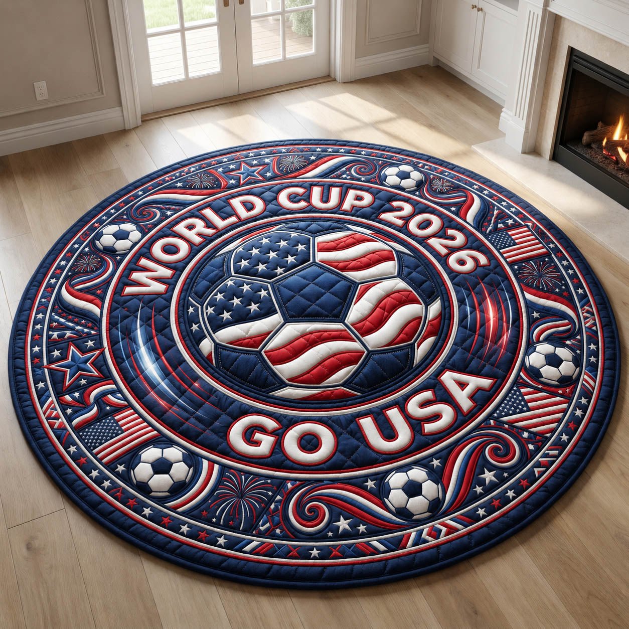 World Cup Round Mat Rug - Nature Design | Serene Home Decor