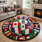World Cup Round Mat Rug - Nature Design | Serene Home Decor