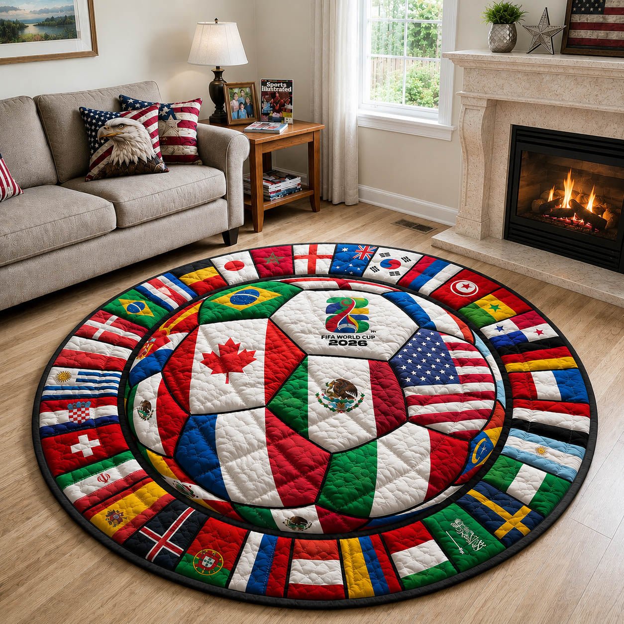 World Cup Round Mat Rug - Nature Design | Serene Home Decor