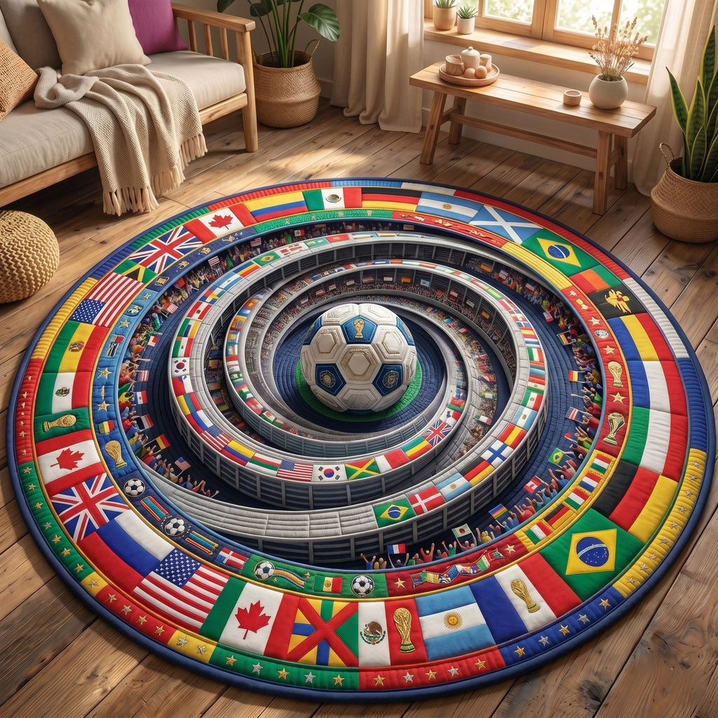 World Cup Round Mat Rug - Nature Design | Serene Home Decor
