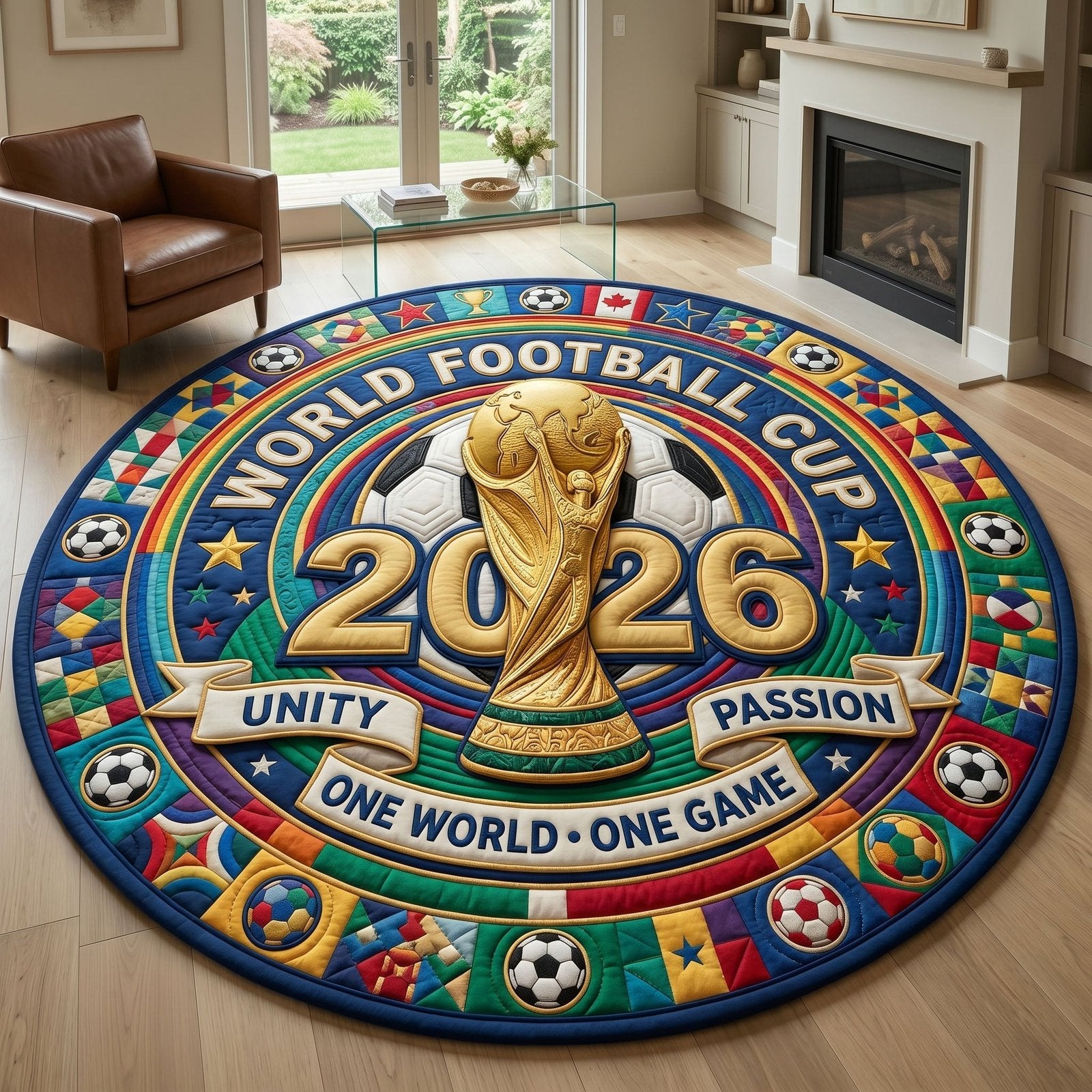 World Cup Round Mat Rug - Nature Design | Serene Home Decor