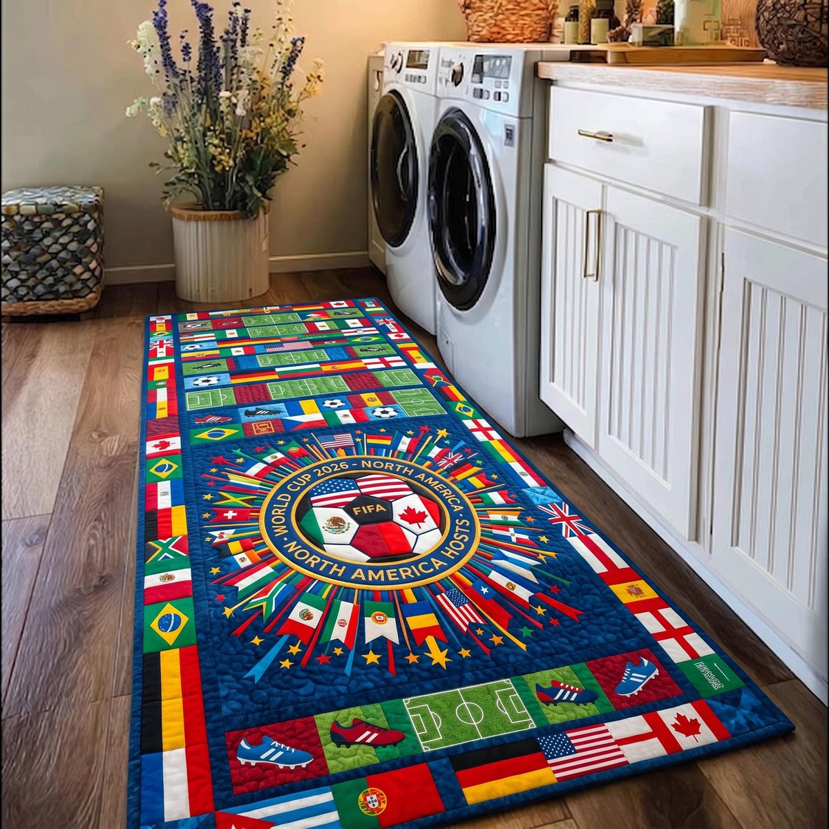 World Soccer Runner Rug - Nature Design | Serene Runner Rug
