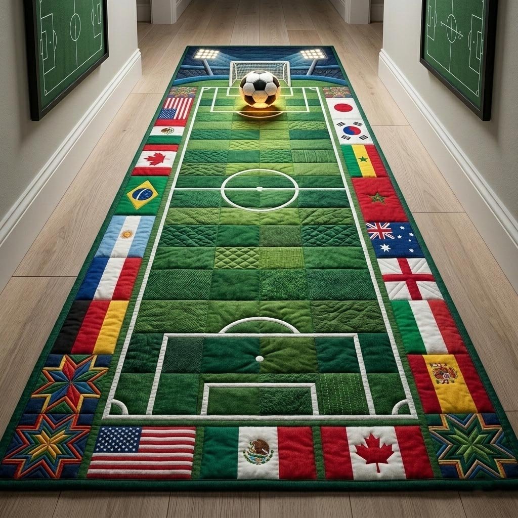 World Soccer Runner Rug - Nature Design | Serene Runner Rug