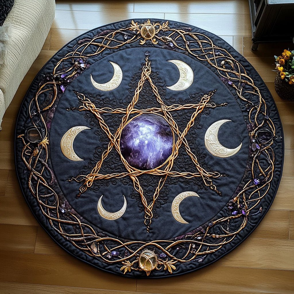 Woven Magic Round Mat Rug - washable non-slip printed rug