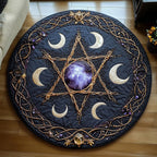 Woven Magic Round Mat Rug - washable non-slip printed rug