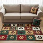 Xmas Paw area rug in a living room