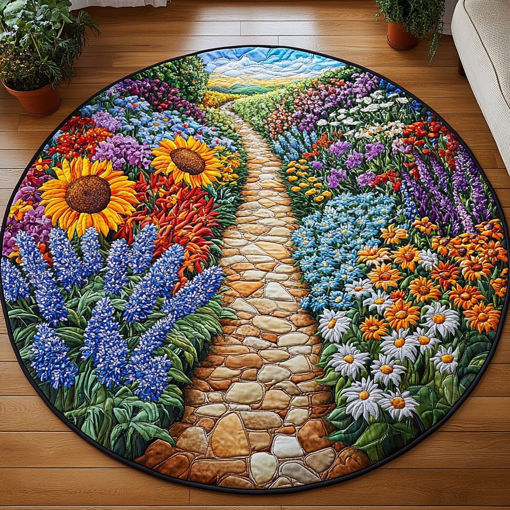 Yellow Bliss Round Mat Rug - Nature Design | Serene Home Decor