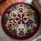 Yorkie Dream Round Mat Rug - washable non-slip printed rug