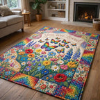You Are Loved area rug in a living room