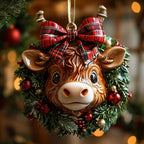 Yuletide Moo Christmas Ornament