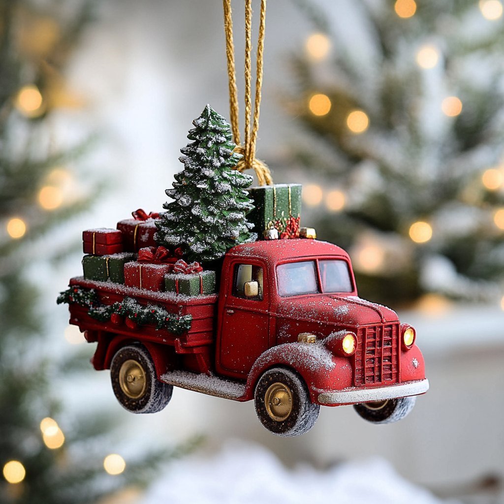 Crimson Cozy Christmas Ornament