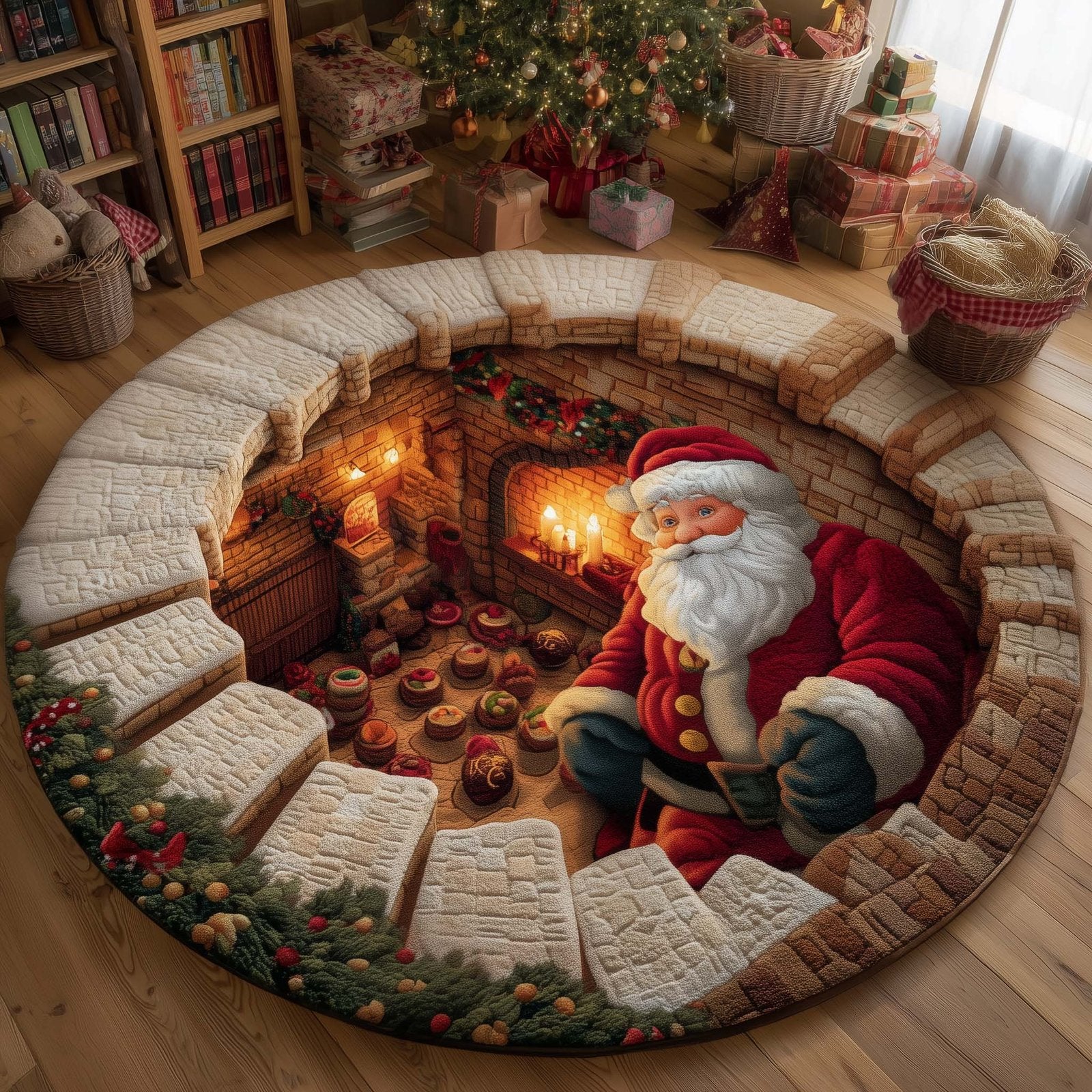 Yuletide Cellar Round Mat Rug - Nature Design | Serene Home Decor
