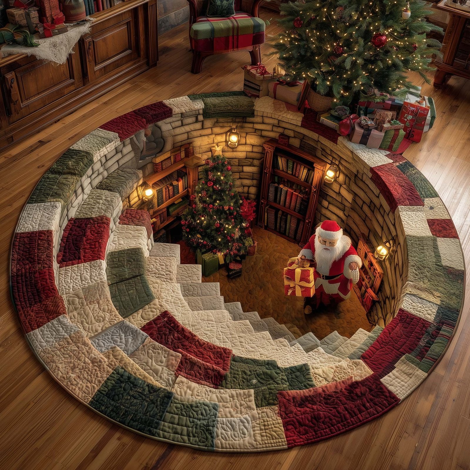 Yuletide Cellar Round Mat Rug - Nature Design | Serene Home Decor