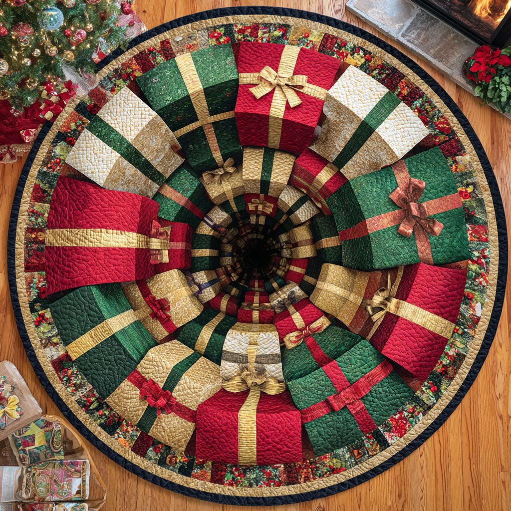Yuletide Dream Christmas Round Mat Rug - washable non-slip printed rug