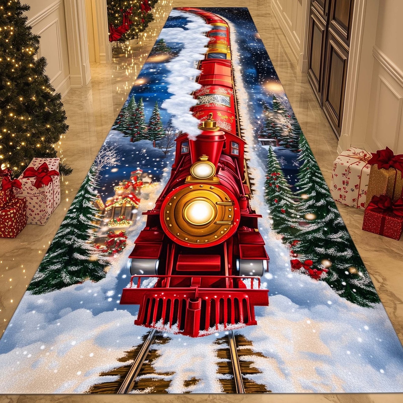 Yuletide Express Runner Rug - Nature Design | Serene Runner Rug